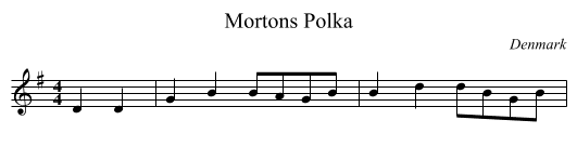 Mortons Polka - staff notation