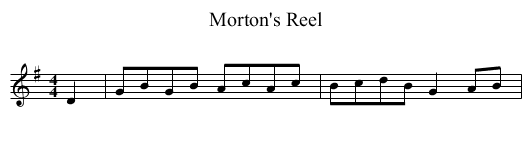Morton's Reel - staff notation