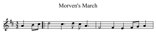 Morven's March - staff notation