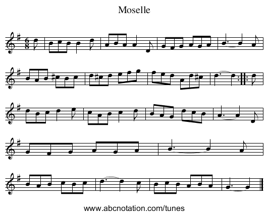 Moselle - staff notation
