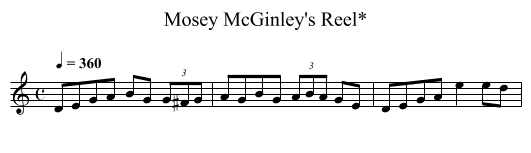 Mosey McGinley's Reel* - staff notation