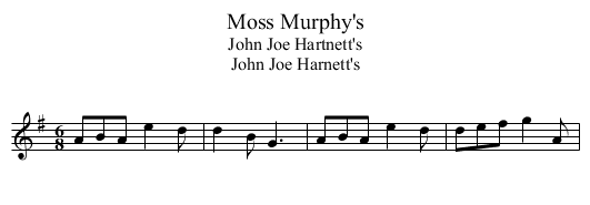 Moss Murphy's - staff notation