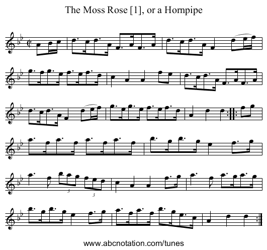 Moss Rose [1], or a Hornpipe, The - staff notation