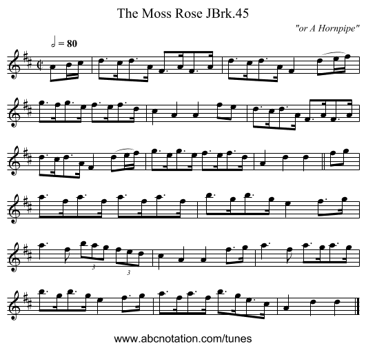 Moss Rose JBrk.45, The - staff notation