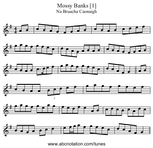Mossy Banks [1] - staff notation