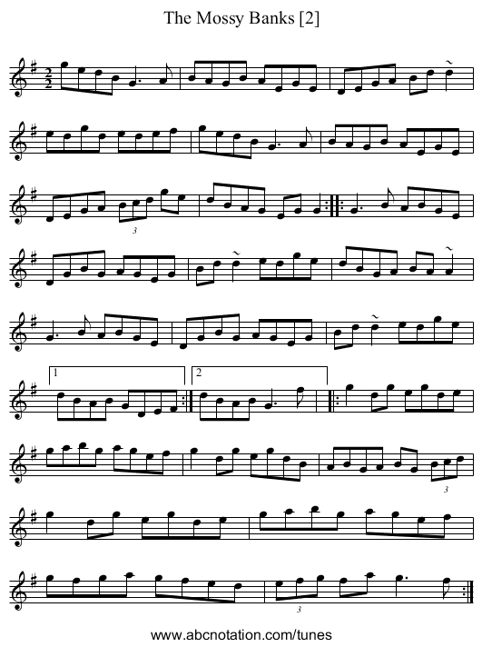 Mossy Banks [2], The - staff notation