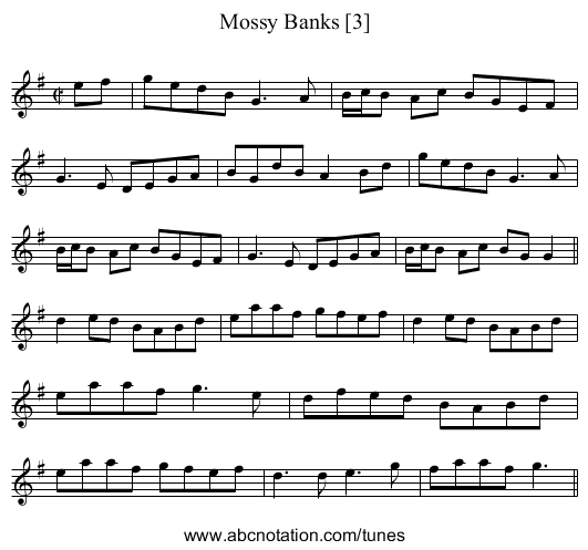 Mossy Banks [3] - staff notation