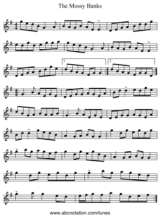 Mossy Banks, The - staff notation