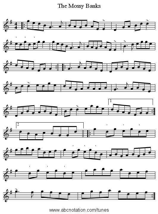 Mossy Banks, The - staff notation