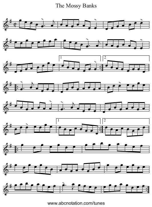 Mossy Banks, The - staff notation