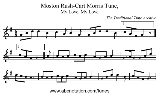 Moston Rush-Cart Morris Tune, - staff notation