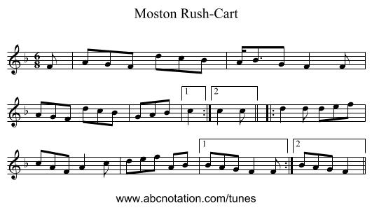 Moston Rush-Cart - staff notation