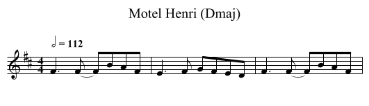 Motel Henri (Dmaj) - staff notation