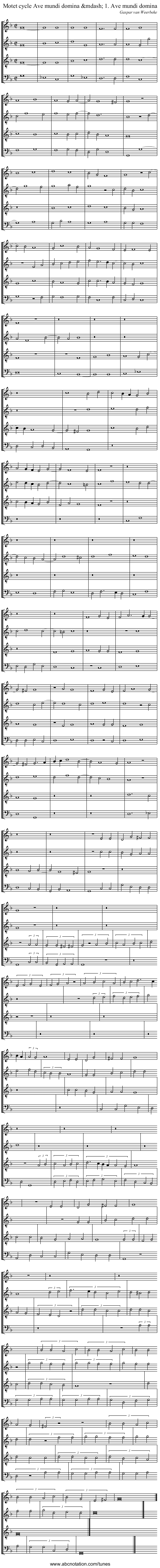 Motet cycle Ave mundi domina &mdash; 1. Ave mundi domina - staff notation