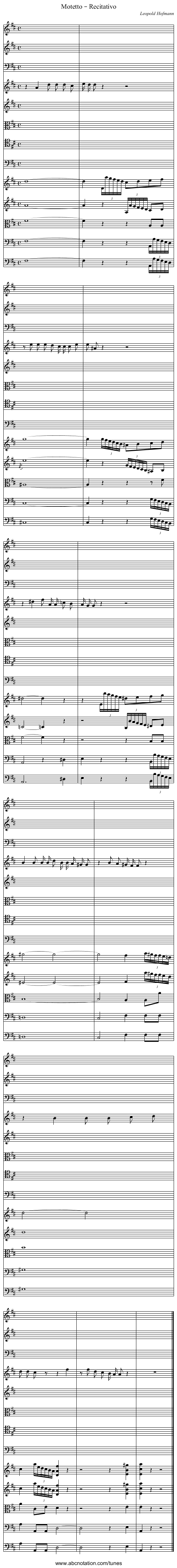 Motetto – Recitativo - staff notation
