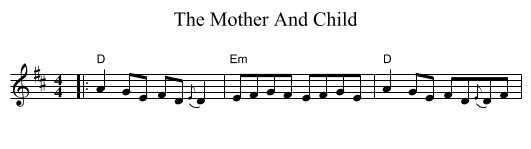 Mother And Child, The  - staff notation