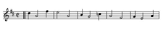 Mother Brown's Catt - staff notation