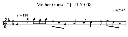 Mother Goose [2]. TLY.008 - staff notation