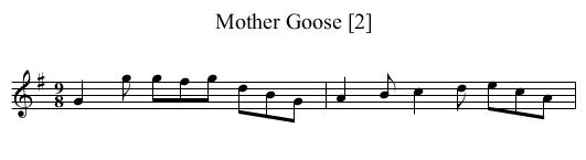 Mother Goose [2] - staff notation