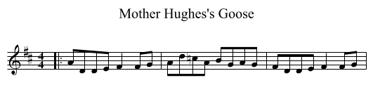 Mother Hughes's Goose - staff notation