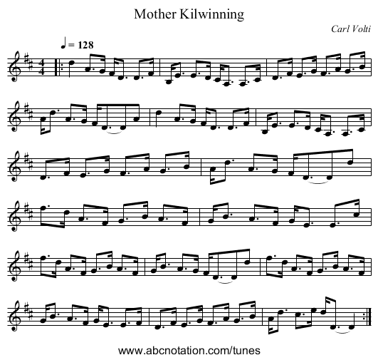 Mother Kilwinning - staff notation