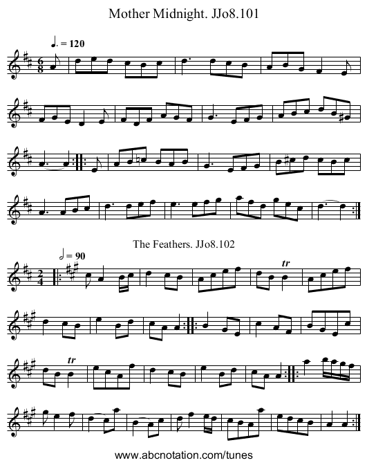 Mother Midnight. JJo8.101 - staff notation