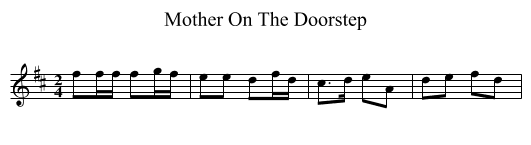 Mother On The Doorstep - staff notation