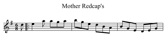 Mother Redcap's - staff notation