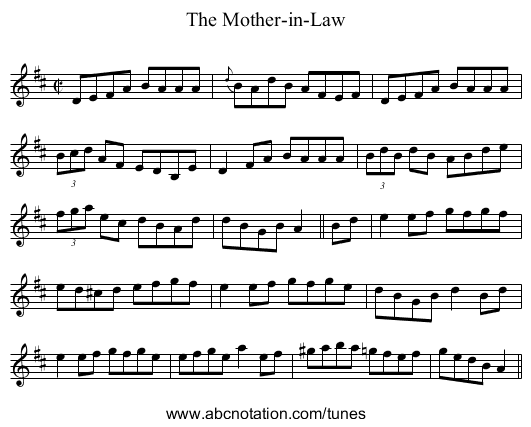 Mother-in-Law, The - staff notation
