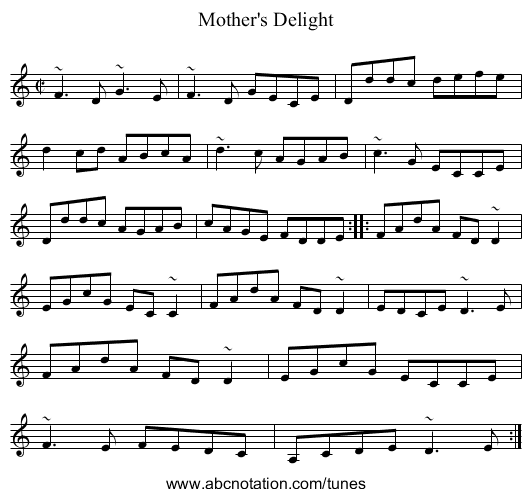 Mother's Delight - staff notation