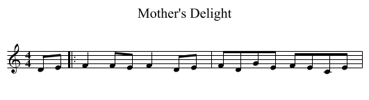 Mother's Delight - staff notation