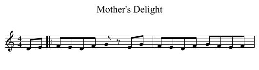 Mother's Delight - staff notation