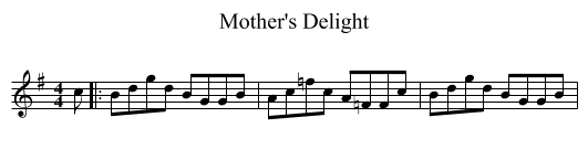Mother's Delight - staff notation