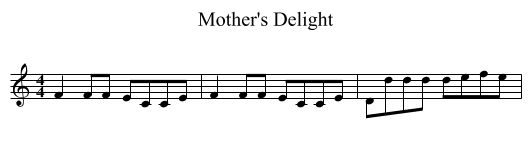 Mother's Delight - staff notation