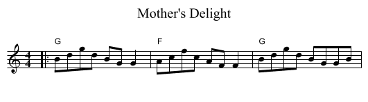Mother's Delight - staff notation