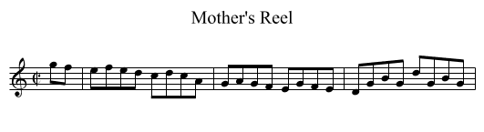 Mother's Reel - staff notation