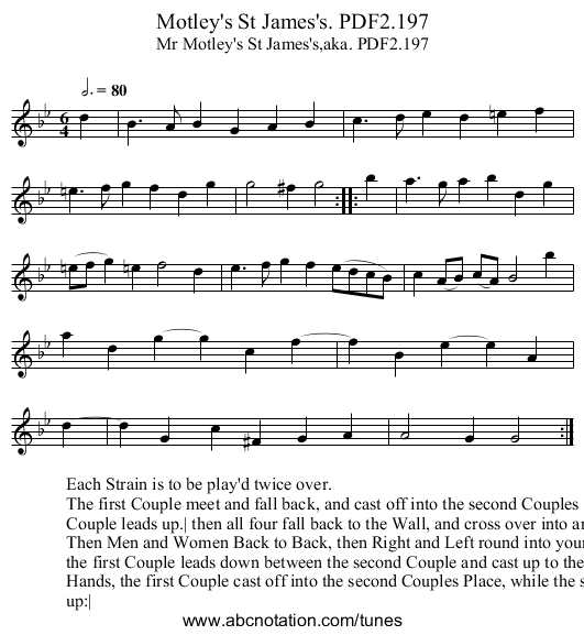 Motley's St James's. PDF2.197 - staff notation