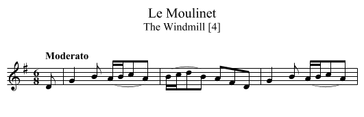 Moulinet, Le - staff notation