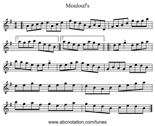 Moulouf's - staff notation