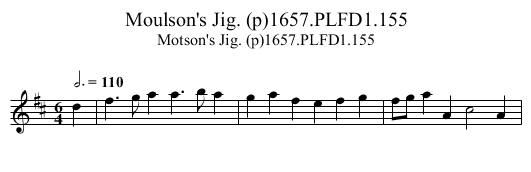 Moulson's Jig. (p)1657.PLFD1.155 - staff notation
