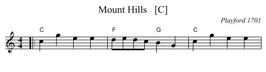 Mount Hills   [C] - staff notation