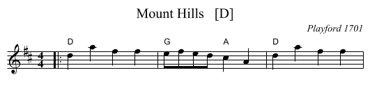 Mount Hills   [D] - staff notation