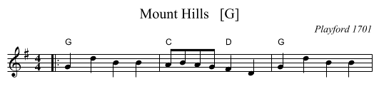 Mount Hills   [G] - staff notation