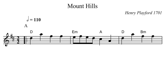 Mount Hills - staff notation