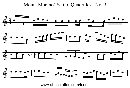Mount Morancé Sett of Quadrilles - No. 3 - staff notation