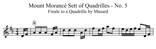 Mount Morancé Sett of Quadrilles - No. 5 - staff notation