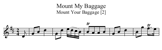 Mount My Baggage - staff notation