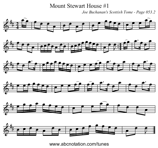 Mount Stewart House #1 - staff notation