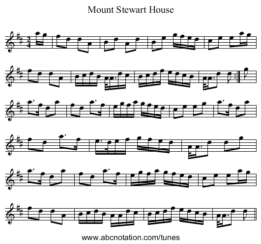 Mount Stewart House - staff notation