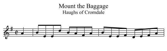 Mount the Baggage - staff notation